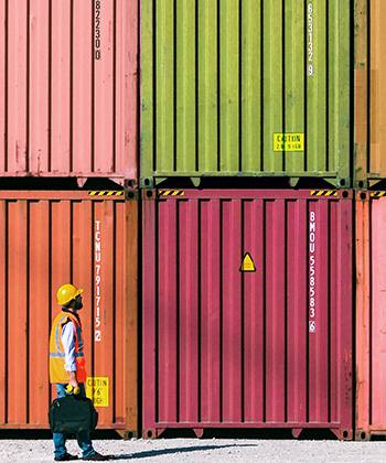 colourful shipping containers